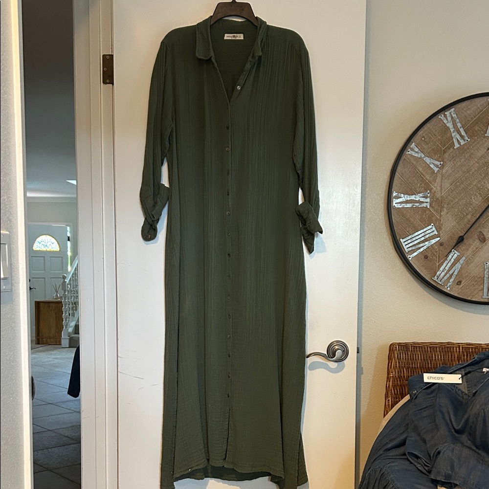 NATURAL LIFE Olive Long Sleeve Maxi Dress